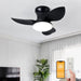 20 in. Black Dimmable Modern Flush Mount Low Profile Ceiling Fan with Remote Control, Indoor Smart Ceiling Fan with Light, Bedroom Ceiling Fans-7-ErisView