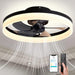 20 in. Black Dimmable Modern Flush Mount Low Profile Ceiling Fan with Remote Control, Indoor Smart Ceiling Fan with Light, Bedroom Ceiling Fans-1-ErisView