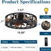 20 in. Black Flush Mount Caged Ceiling Fan with Light Remote, Farmhouse Rustic Vintage Low Profile Ceiling Fan, Enclosed Ceiling Fan Light Fixture-6-ErisView