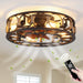 20 in. Black Flush Mount Caged Ceiling Fan with Light Remote, Farmhouse Rustic Vintage Low Profile Ceiling Fan, Enclosed Ceiling Fan Light Fixture-9-ErisView
