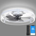 20 in. Black Indoor Ceiling Fan with Low Profile Light and Remote, Modern Dimmable Flush Mount Bedroom Ceiling Fans-10-ErisView