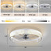 20 in. Black Indoor Ceiling Fan with Low Profile Light and Remote, Modern Dimmable Flush Mount Bedroom Ceiling Fans-11-ErisView