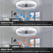 20 in. Black Indoor Ceiling Fan with Low Profile Light and Remote, Modern Dimmable Flush Mount Bedroom Ceiling Fans-12-ErisView