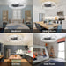 20 in. Black Indoor Ceiling Fan with Low Profile Light and Remote, Modern Dimmable Flush Mount Bedroom Ceiling Fans-16-ErisView