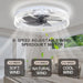 20 in. Black Indoor Ceiling Fan with Low Profile Light and Remote, Modern Dimmable Flush Mount Bedroom Ceiling Fans-19-ErisView