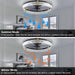 20 in. Black Indoor Ceiling Fan with Low Profile Light and Remote, Modern Dimmable Flush Mount Bedroom Ceiling Fans-3-ErisView