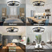 20 in. Black Indoor Ceiling Fan with Low Profile Light and Remote, Modern Dimmable Flush Mount Bedroom Ceiling Fans-6-ErisView