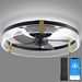 20 in. Black Indoor Ceiling Fan with Low Profile Light and Remote, Modern Dimmable Flush Mount Bedroom Ceiling Fans-1-ErisView