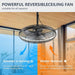 20 in. Black Outdoor Ceiling Fan with Light, Remote Control Fan, Outdoor Fan for Gazebo, Patio Fans, Outdoor Fans for Pergolas, Hanging Ceiling Fan-4-ErisView