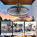 20 in. Black Outdoor Ceiling Fan with Light, Remote Control Fan, Outdoor Fan for Gazebo, Patio Fans, Outdoor Fans for Pergolas, Hanging Ceiling Fan-5-ErisView