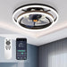 20 in. Black Remote Control Ceiling Fan with Light, Low Profile Flush Mount Ceiling Fan, Quiet Reversible Fan in Winter Summer for Bedroom Living Room-1-ErisView