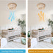 20 in. Boho Ceiling Fan, White Fandelier Flush Mounts with Lights and Remote Control, Low Profile Wood Beaded Ceiling Fan for Living Room Bedroom-8-ErisView