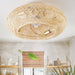 20 in. Boho Ceiling Fan with Light and Remote, Flush Mount Caged Enclosed Ceiling Fan, Rattan Bamboo Ceiling Fan for Bedroom Living Room -1-ErisView