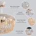 20 in. Boho Ceiling Fan with Light and Remote, Vintage Ceiling Fans Fandelier, Beaded Caged Ceiling Fan with Light for Porch Patio Kitchen-3-ErisView