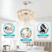 20 in. Boho Ceiling Fan with Light and Remote, Vintage Ceiling Fans Fandelier, Beaded Caged Ceiling Fan with Light for Porch Patio Kitchen-4-ErisView