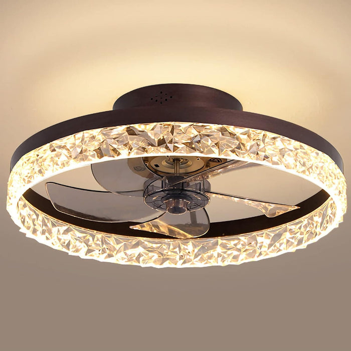 20 in. Brown Ceiling Fan with Lights, Dimmable Remote Control Ceiling Fans, Semi Flush Mount Low Profile Fan-1-ErisView