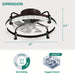 20 in. Brown Quiet LED Ceiling Fan with Light, Low Profile Flush Mount Reversible Ceiling Fan, Enclosed Bladeless Ceiling Fan for Bedroom Living Room-ErisView