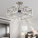 20 in. Brushed Nickel Ceiling Fandelier with Light and Remote, Modern Chandelier Fan, Flush Mount Kitchen Ceiling Fans, Living Room Fan with Light-1-ErisView