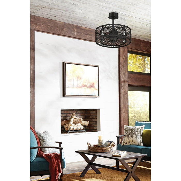 20 in. Caged Ceiling Fan with LED Light Kit, Bronze Ceiling Fan-5-ErisView