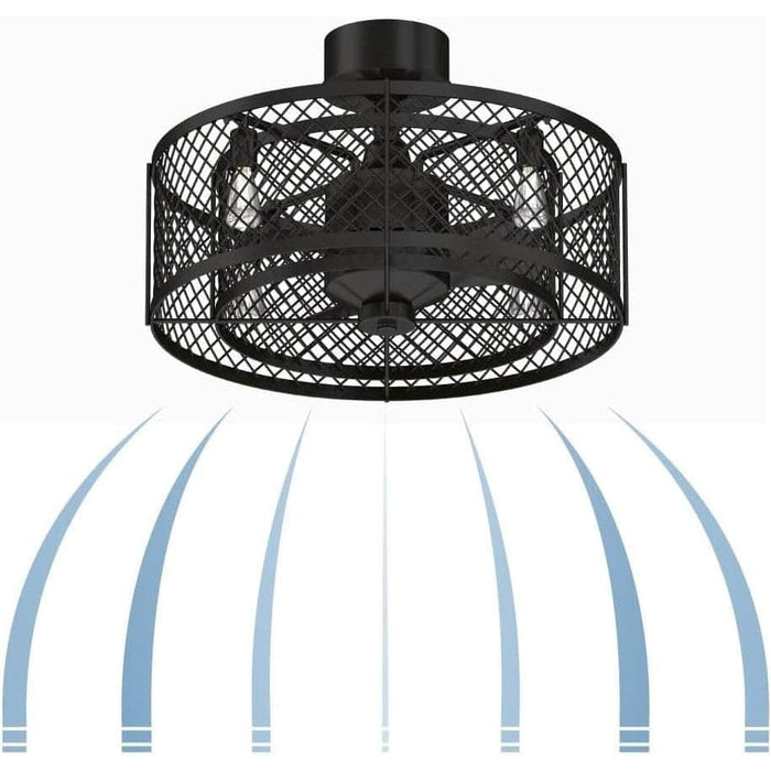 20 in. Caged Ceiling Fan with LED Light Kit, Bronze Ceiling Fan-6-ErisView