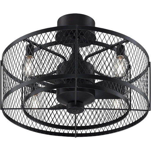 20 in. Caged Ceiling Fan with LED Light Kit, Bronze Ceiling Fan-1-ErisView