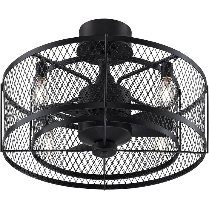 20 in. Caged Ceiling Fan with LED Light Kit, Bronze Ceiling Fan-1-ErisView