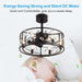 20 in. Caged Ceiling Fan with Light Remote Control, Quiet Crystal Ceiling Fan for Bedroom Living Room-4-ErisView