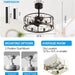 20 in. Caged Ceiling Fan with Light Remote Control, Quiet Crystal Ceiling Fan for Bedroom Living Room-5-ErisView