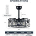 20 in. Caged Ceiling Fan with Light Remote, Flush Mount Rustic Farmhouse Vintage Ceiling Fans with Lights, Black Low Profile Enclosed Ceiling Fan-3-ErisView