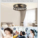 20 in. Caged Ceiling Fan with Light, Small Flush Mount Remote Control Fan, Black Low Profile Bladeless Ceiling Fan for Bedroom Kitchen Dining Room-2-ErisView