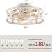 20 in. Caged Ceiling Fan with Light and Remote, Ceiling Fan without Blades, Reversible Low Ceiling Fan and Light for Bedroom Dining Room-8-ErisView