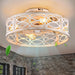 20 in. Caged Ceiling Fan with Light and Remote, Ceiling Fan without Blades, Reversible Low Ceiling Fan and Light for Bedroom Dining Room-1-ErisView