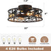 20 in. Caged Ceiling Fan with Lights Remote Control, Low Profile Flush Mount Ceiling Fan, Farmhouse Bladeless Black Ceiling Fan for Kitchen Bedroom-3-ErisView
