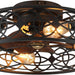 20 in. Caged Ceiling Fan with Lights Remote Control, Low Profile Flush Mount Ceiling Fan, Farmhouse Bladeless Black Ceiling Fan for Kitchen Bedroom-9-ErisView