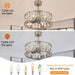 20 in. Caged Ceiling Fan with Lights and Remote, Modern Industrial Crystal Ceiling Fan Chandelier, Brushed Nickel Ceiling Fan for Living Room Bedroom-3-ErisView