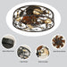 20 in. Caged Ceiling Fan with Lights and Remote, Reversible Bladeless Ceiling Fan, Flush Mount Caged Ceiling Fan for Bedroom Living Room -4-ErisView