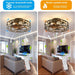 20 in. Caged Ceiling Fan with Lights and Remote, Reversible Bladeless Ceiling Fan, Flush Mount Caged Ceiling Fan for Bedroom Living Room -7-ErisView