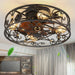 20 in. Caged Ceiling Fan with Lights and Remote, Reversible Bladeless Ceiling Fan, Flush Mount Caged Ceiling Fan for Bedroom Living Room -1-ErisView