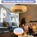 20 in. Caged Low Profile Ceiling Fan with Light and Remote Control, Flush Mount Enclosed Ceiling Fan for Bedroom Living Room Kitchen-2-ErisView