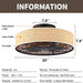 20 in. Caged Low Profile Ceiling Fan with Light and Remote Control, Flush Mount Enclosed Ceiling Fan for Bedroom Living Room Kitchen-6-ErisView