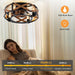 20 in. Caged Low Profile Ceiling Fan with Lights, Flush Mount Ceiling Fan without Blades-2-ErisView