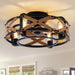 20 in. Caged Low Profile Ceiling Fan with Lights, Flush Mount Ceiling Fan without Blades-1-ErisView