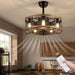 20 in. Caged Remote Control Ceiling Fans, Small Farmhouse Ceiling Fan with Light, Black Rustic Bladeless Ceiling Fan for Living Room Bedroom Kitchen-6-ErisView
