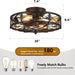 20 in. Caged Vintage Farmhouse Ceiling Fan with Light, Fandelier Flush Mount with Remote, Bladeless Enclosed Ceiling Fan for Kitchen Bedroom-4-ErisView