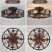 20 in. Caged Vintage Farmhouse Ceiling Fan with Light, Fandelier Flush Mount with Remote, Bladeless Enclosed Ceiling Fan for Kitchen Bedroom-5-ErisView