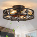 20 in. Caged Vintage Farmhouse Ceiling Fan with Light, Fandelier Flush Mount with Remote, Bladeless Enclosed Ceiling Fan for Kitchen Bedroom-1-ErisView