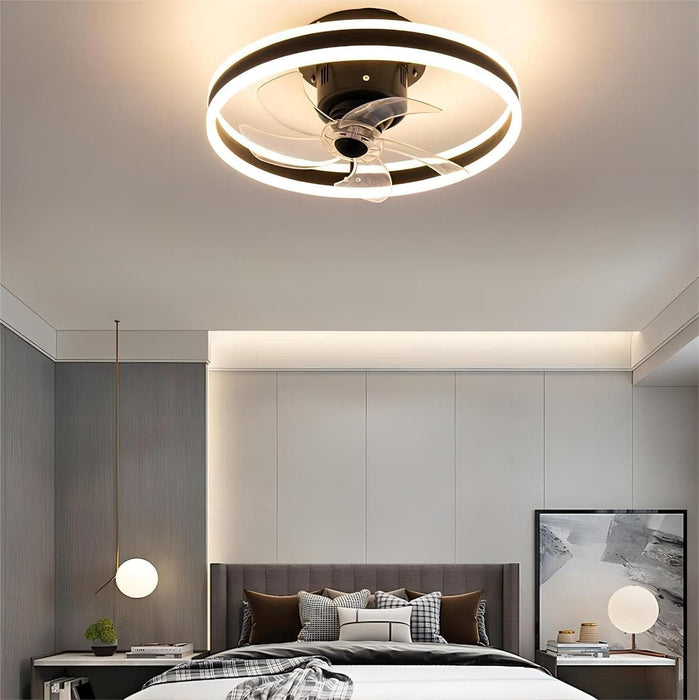 20 in. Ceiling Fan Light Fixture with Remote APP Control, 360¡ã Rotatable Ceiling Fan with Light, Black Reversible Ceiling Fan for Bedroom Living Room-3-ErisView