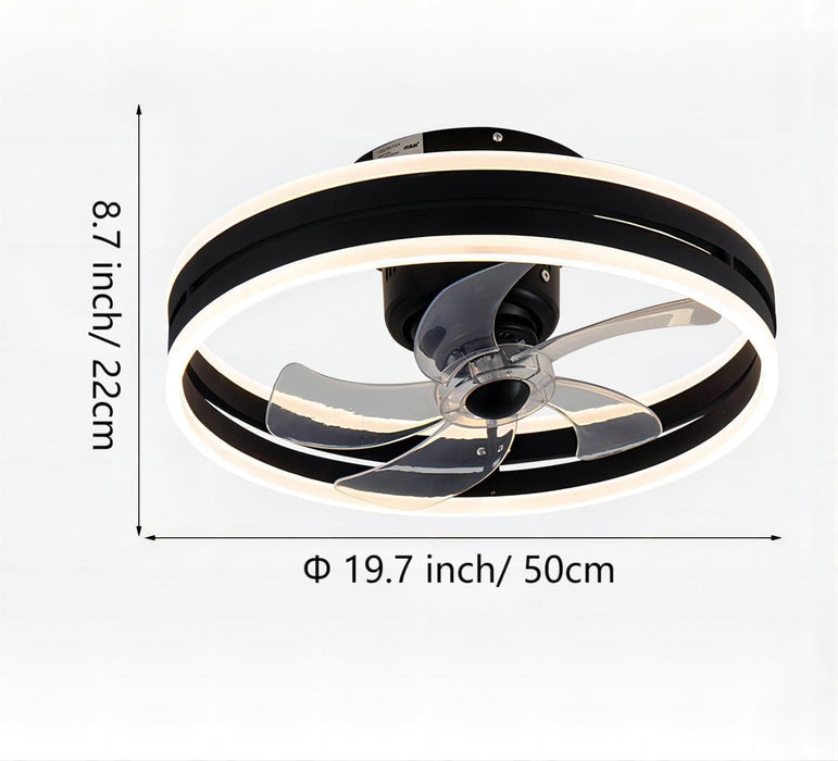 20 in. Ceiling Fan Light Fixture with Remote APP Control, 360¡ã Rotatable Ceiling Fan with Light, Black Reversible Ceiling Fan for Bedroom Living Room-5-ErisView