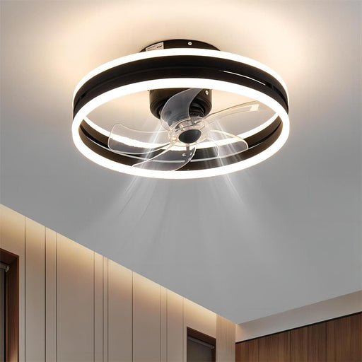 20 in. Ceiling Fan Light Fixture with Remote APP Control, 360¡ã Rotatable Ceiling Fan with Light, Black Reversible Ceiling Fan for Bedroom Living Room-1-ErisView