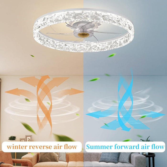 20 in. Ceiling Fan with Light, Low Profile Fan, Ceiling Fan with APP Remote Control, Reversible Quiet Ceiling Fans for Bedroom Living Room -4-ErisView